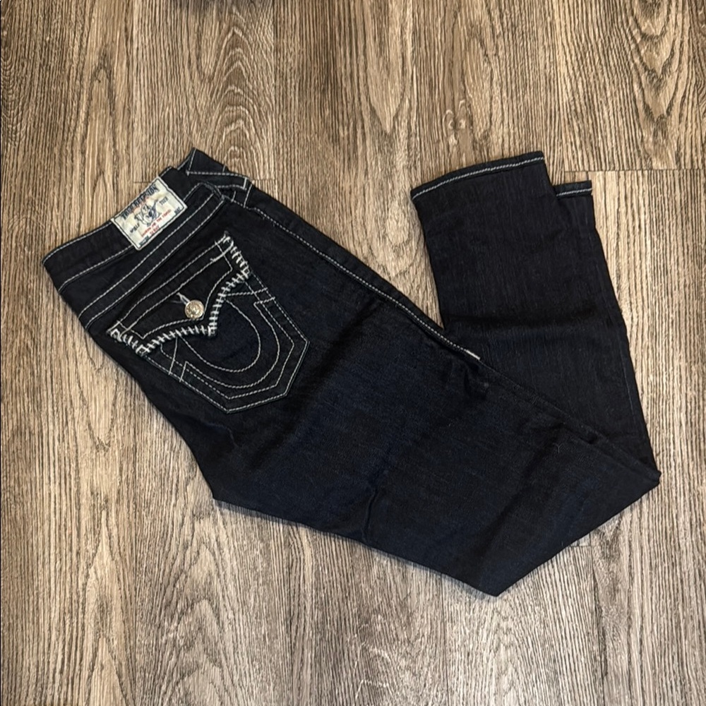 True Religion Indigo Jeans with Contrast Stitching